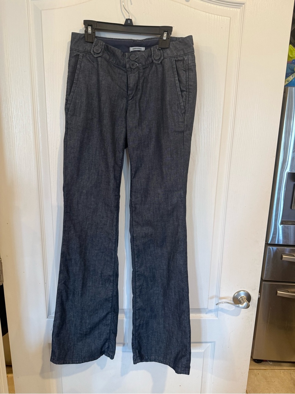 Banana Republic dark wash vintage y2k low rise trouser jeans sz 2 preppy grunge